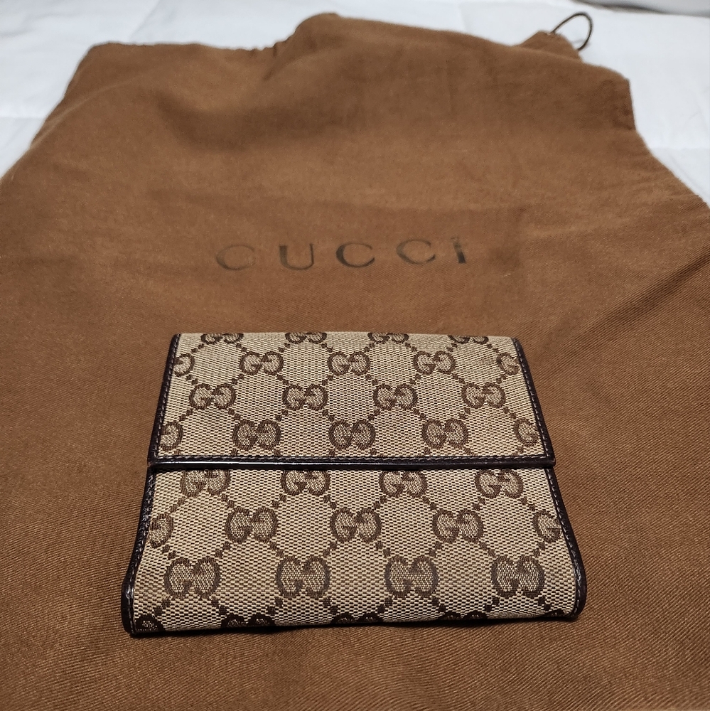 Gucci GG Canvas Med Britt Hobo & D Ring GG Canvas Compact Wallet - Picture 2 of 14